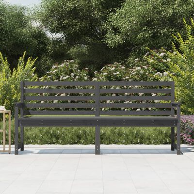 vidaXL Banco de jardín madera maciza pino gris 203,5x48x91,5 cm