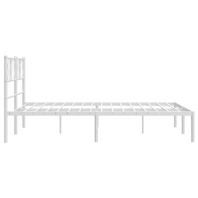 vidaXL Estructura cama sin colchón con cabecero metal blanco 160x200cm