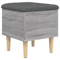 vidaXL Banco con almacenaje madera ingeniería gris Sonoma 42x42x46 cm