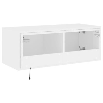 vidaXL Mueble de TV de pared con luces LED blanco 80x35x31 cm