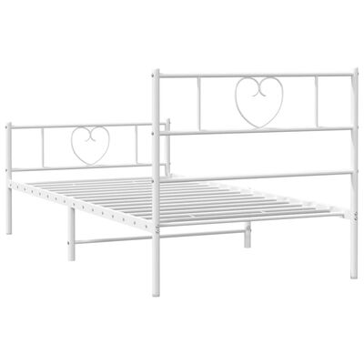 vidaXL Estructura cama sin colchón con estribo metal blanco 100x190 cm