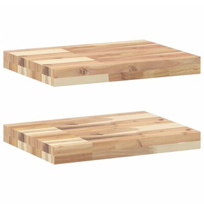 vidaXL Estantes flotantes 2 uds madera acacia sin tratar 60x30x4 cm