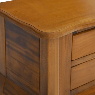 vidaXL Mesa auxiliar con cajones madera maciza de caoba 60x30x60 cm