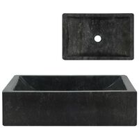 vidaXL Lavabo de mármol negro con brillo 45x30x12 cm