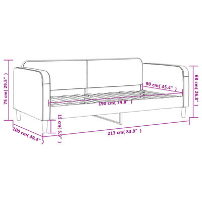 vidaXL Sofá cama sin colchón tela gris claro 90x190 cm