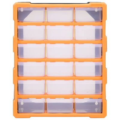 vidaXL Organizador multicajones con 18 cajones intermedios 38x16x47 cm