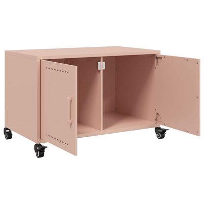 vidaXL Mueble de TV acero rosa 68x39x43,5 cm