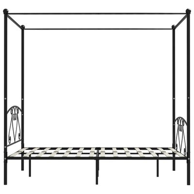 vidaXL Estructura cama con dosel sin colchón metal negro 140x200 cm