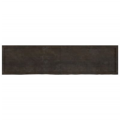 vidaXL Estante pared madera roble tratada marrón oscuro 200x50x(2-6)cm
