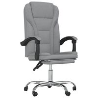 vidaXL Silla de oficina reclinable de tela gris claro