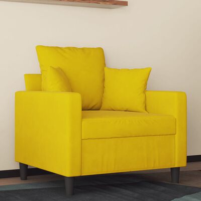 vidaXL Sillón de terciopelo amarillo 60 cm