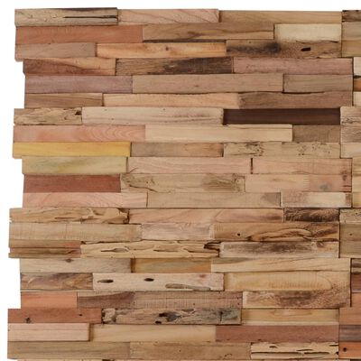 vidaXL Paneles revestimiento pared 10 uds madera teca reciclada 1,03m²