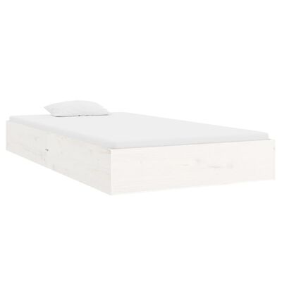 vidaXL Estructura de cama madera maciza blanca 100x200 cm