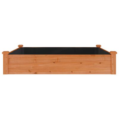 vidaXL Jardinera arriate forro madera maciza abeto marrón 120x120x25cm