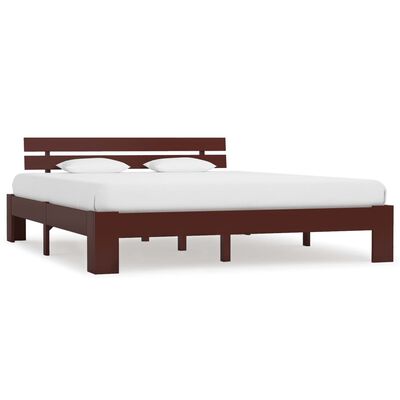 vidaXL Estructura cama sin colchón madera pino marrón oscuro 160x200cm