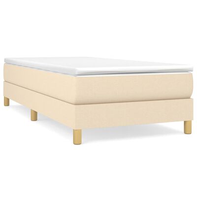 vidaXL Cama box spring con colchón tela color crema 100x200 cm