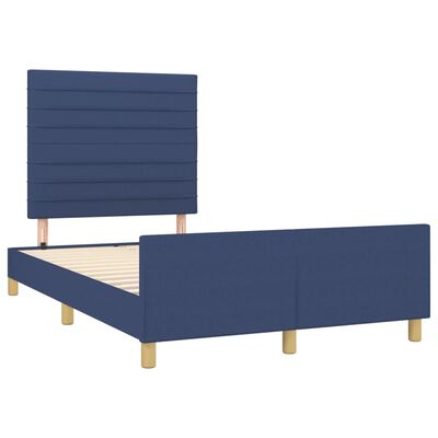 vidaXL Estructura de cama con cabecero de tela azul 120x200 cm