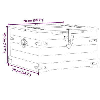 vidaXL Caja de almacenaje Corona madera maciza de pino 78x78x45 cm