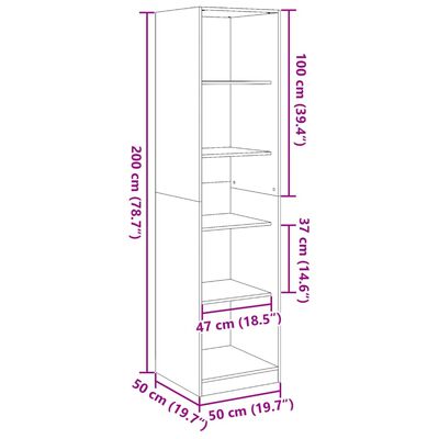 vidaXL Armario de madera contrachapada blanco 50x50x200 cm