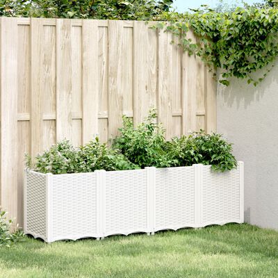 vidaXL Jardinera PP blanco 160x40x53 cm