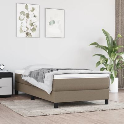 vidaXL Estructura de cama de tela gris taupe 90x200 cm