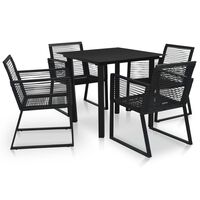 vidaXL Juego de comedor de jardín 5 piezas ratán PVC negro