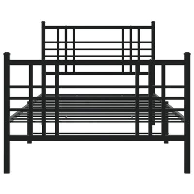 vidaXL Estructura cama sin colchón con estribo metal negro 100x190 cm