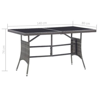 vidaXL Set comedor jardín 5 pzas ratán sintético gris antracita y gris