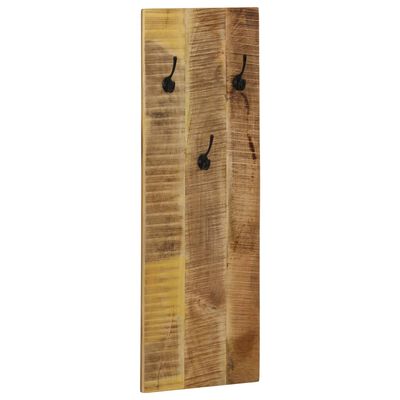 vidaXL Percheros de pared 2 uds madera maciza de mango 36x110x3 cm