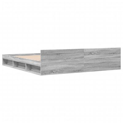 vidaXL Cama con cajones madera ingeniería gris Sonoma 180x200 cm