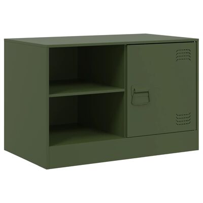 vidaXL Mueble para TV de acero verde oliva 67x39x44 cm