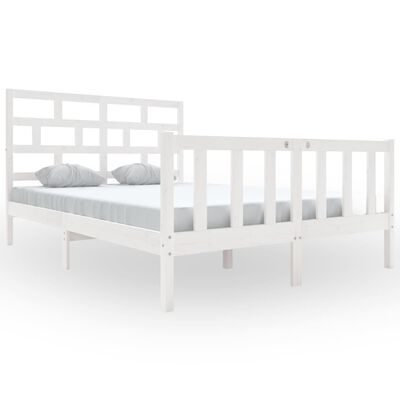 vidaXL Estructura de cama de madera maciza de pino blanco 140x200 cm