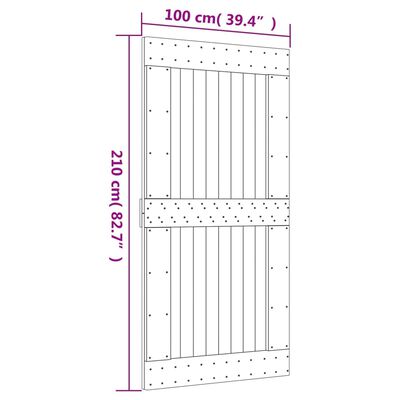 vidaXL Puerta corredera con herrajes madera maciza de pino 100x210 cm