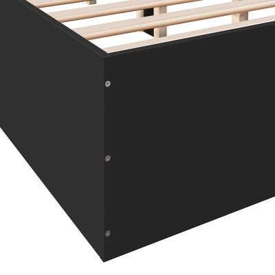 vidaXL Estructura de cama madera de ingeniería negra 135x190 cm