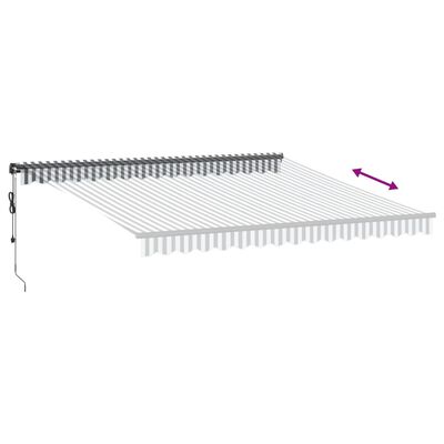 vidaXL Toldo retráctil automático gris antracita y blanco 400x300 cm