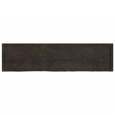 vidaXL Estante pared madera roble tratada marrón oscuro 200x50x(2-4)cm