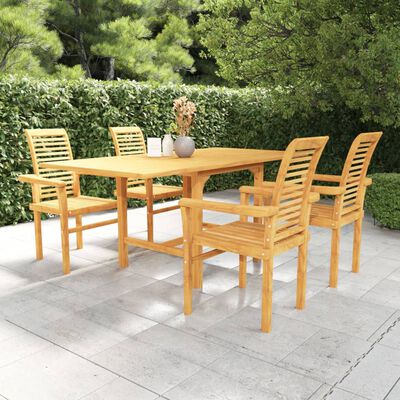 vidaXL Conjunto de comedor de jardín 5 piezas madera maciza de teca