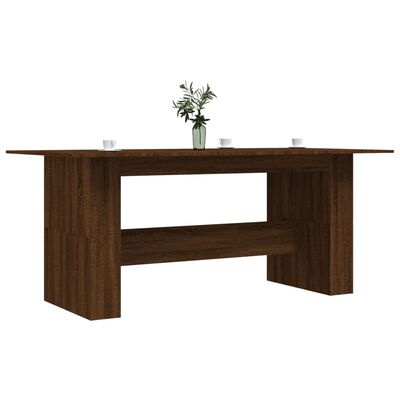 vidaXL Mesa de comedor madera de ingeniería marrón roble 180x90x76 cm