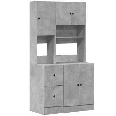 vidaXL Mueble de cocina madera ingeniería gris hormigón 95x50x180 cm