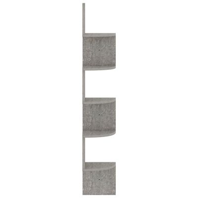 vidaXL Estante de esquina de pared madera de ingeniería gris hormigón