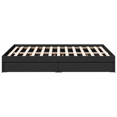 vidaXL Cama con cajones madera de ingeniería negro 135x190 cm