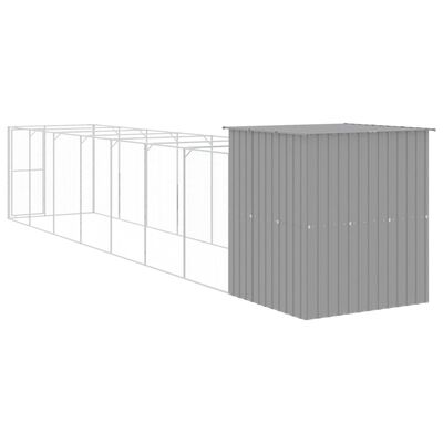 vidaXL Caseta perros corral acero galvanizado gris claro 165x863x181cm