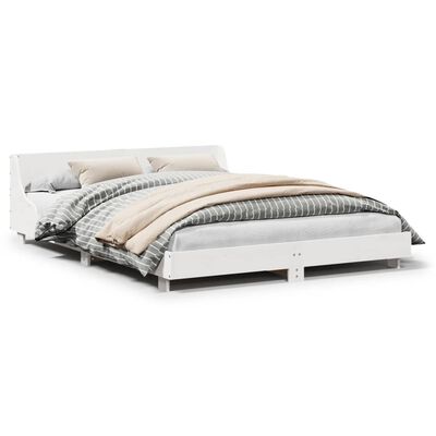 vidaXL Estructura de cama sin colchón madera de pino blanca 150x200 cm