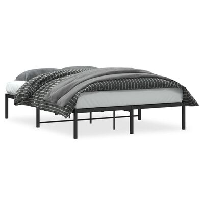 vidaXL Estructura de cama de metal negro 140x190 cm