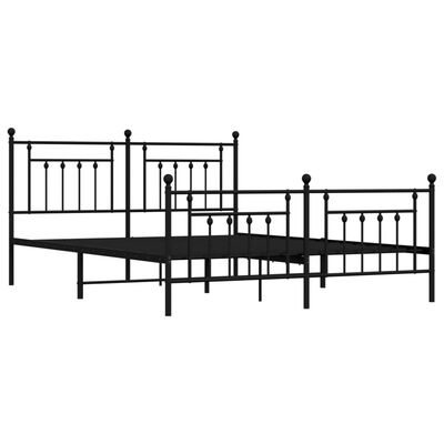 vidaXL Estructura de cama cabecero y estribo metal negro 183x213cm