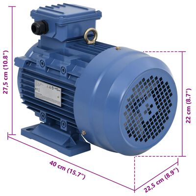 vidaXL Motor eléctrico trifásico aluminio 4kW/5,5HP 2 polos 2840 RPM