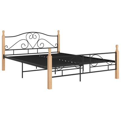 vidaXL Estructura cama con cabecero sin colchón metal negro 140x200 cm