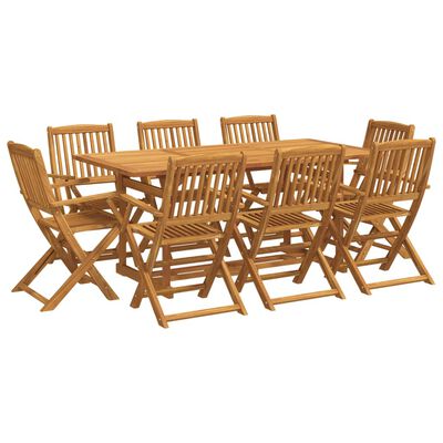 vidaXL Juego comedor de jardín 9 pzas madera maciza acacia 180x90x75cm