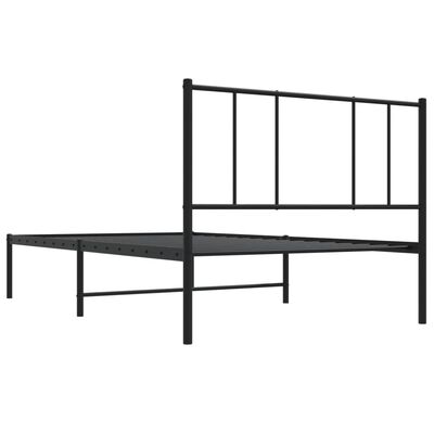 vidaXL Estructura cama sin colchón con cabecero metal negro 90x200 cm