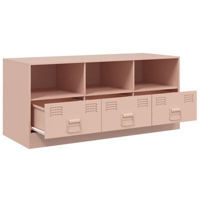 vidaXL Mueble para TV de acero rosa 99x39x44 cm